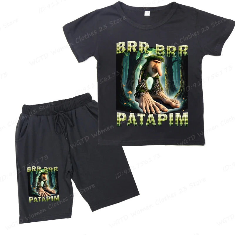 Lustiges italienisches Brainrot Kinder-Set – T-Shirt & Shorts