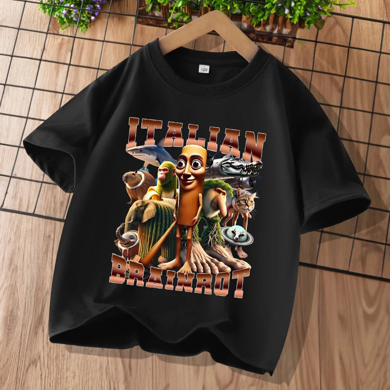 Brainrot T-Shirt Kinder – Lustiger Meme-Print