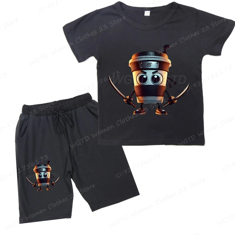 Lustiges italienisches Brainrot Kinder-Set – T-Shirt & Shorts