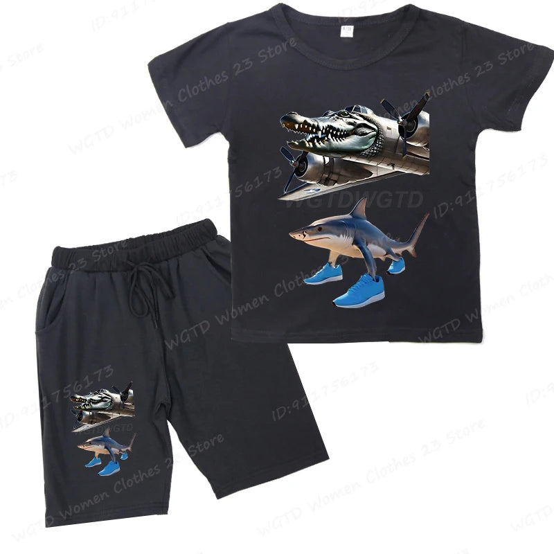 Lustiges italienisches Brainrot Kinder-Set – T-Shirt & Shorts