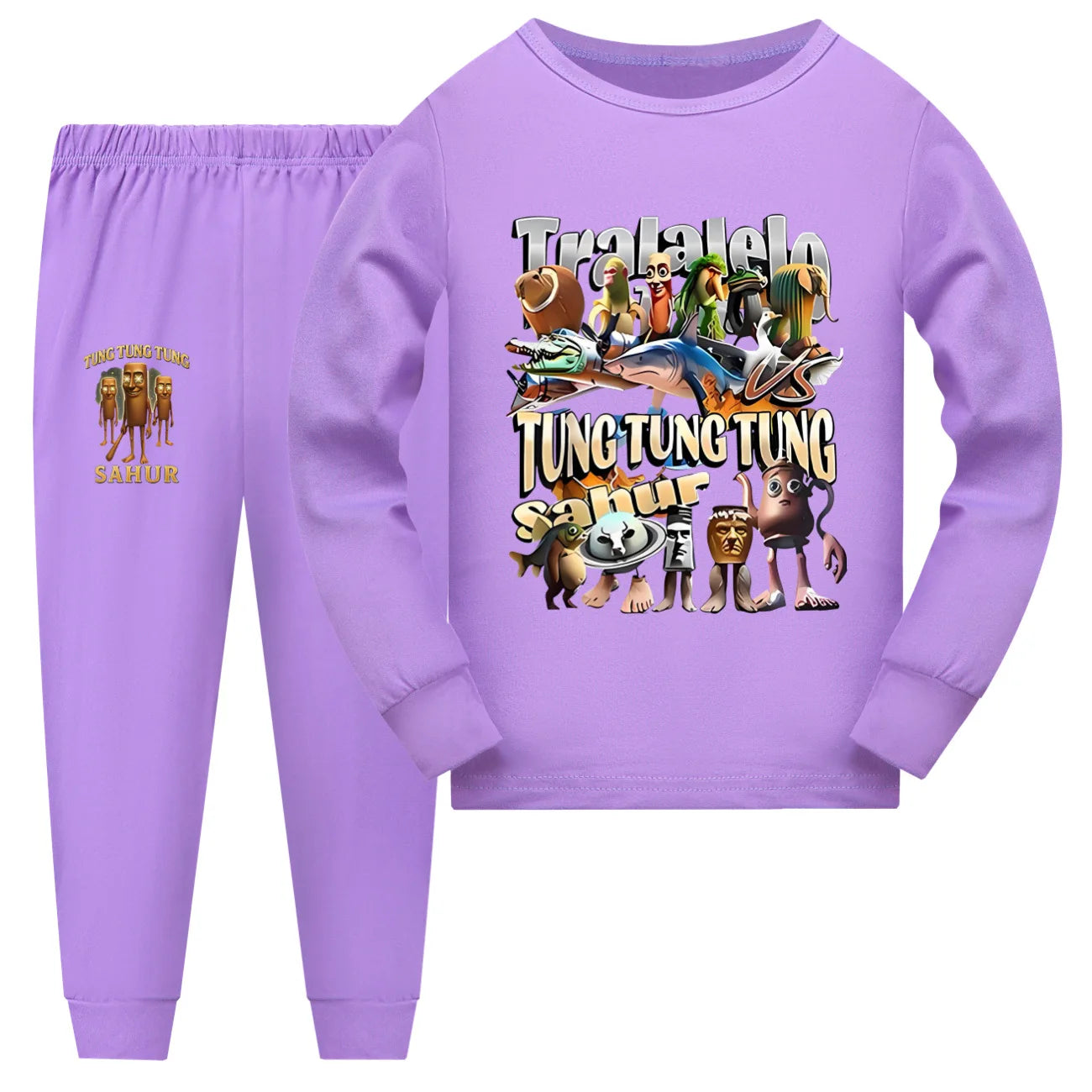 Brainrot børnepyjamas med lange ærmer