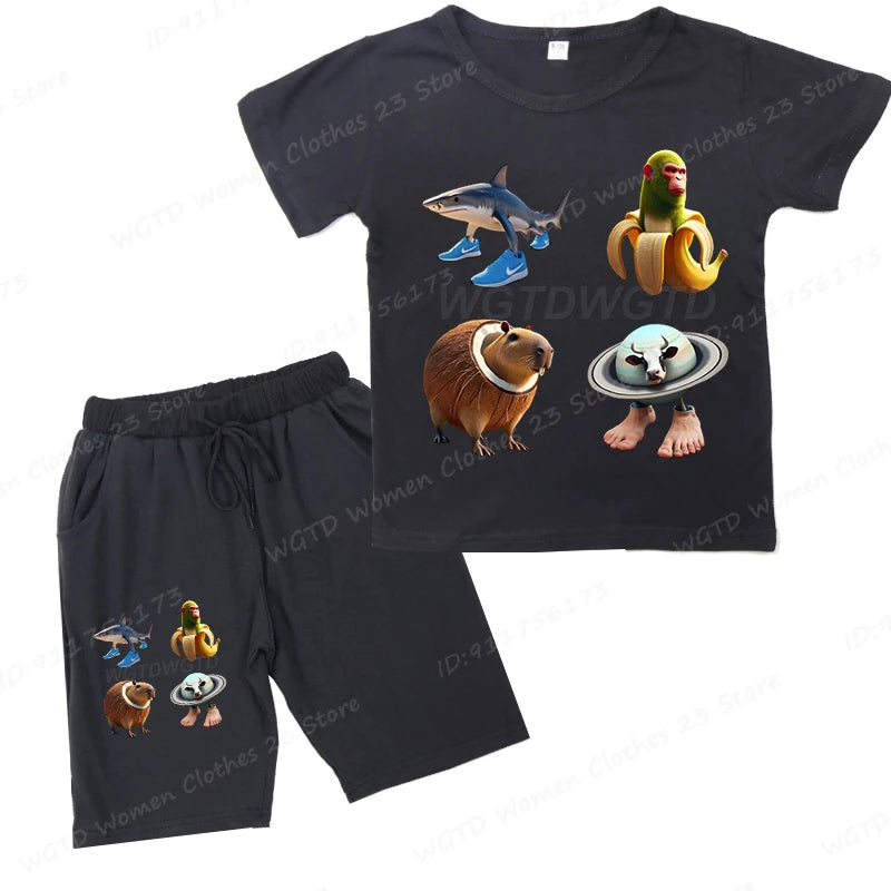 Lustiges italienisches Brainrot Kinder-Set – T-Shirt & Shorts