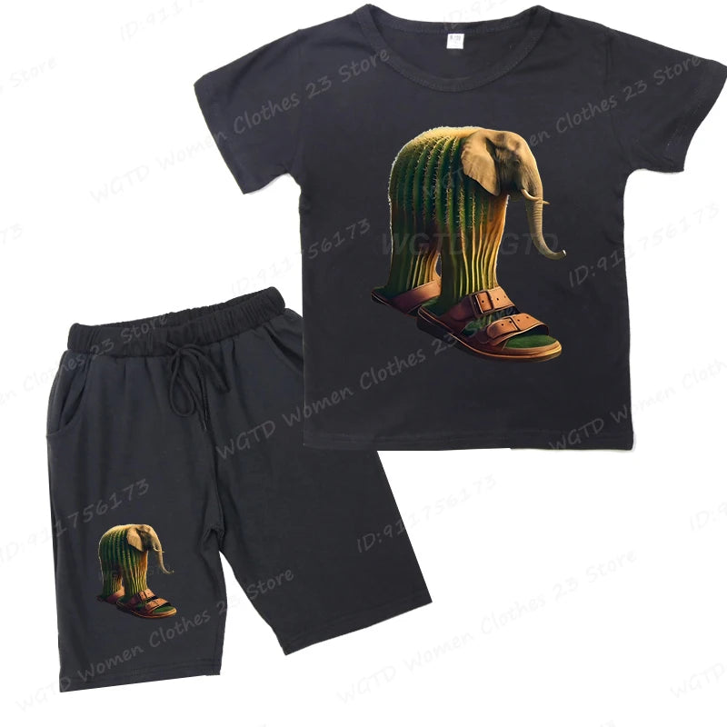 Lustiges italienisches Brainrot Kinder-Set – T-Shirt & Shorts