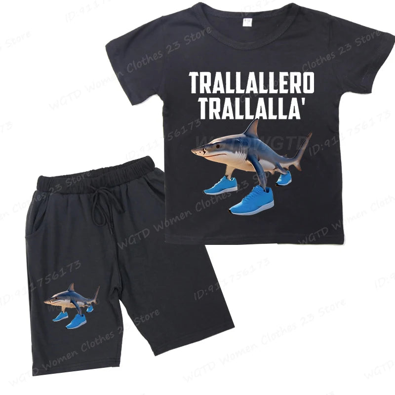 Lustiges italienisches Brainrot Kinder-Set – T-Shirt & Shorts