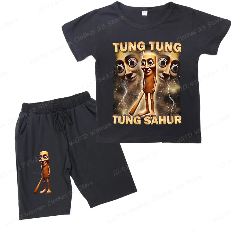Lustiges italienisches Brainrot Kinder-Set – T-Shirt & Shorts