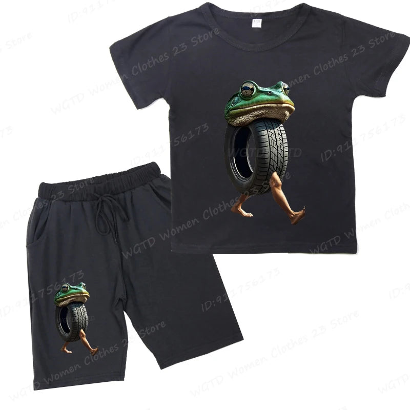 Lustiges italienisches Brainrot Kinder-Set – T-Shirt & Shorts